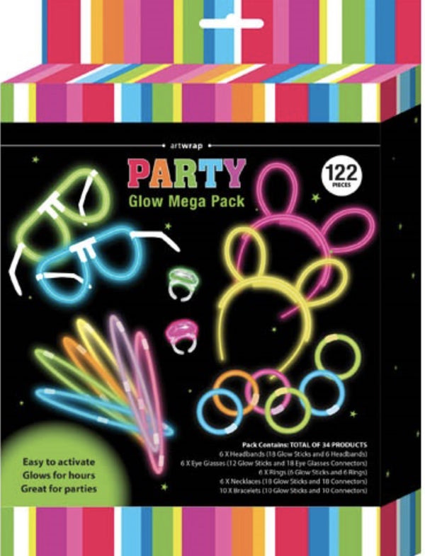 122pcs Party Glow Stick Mega Value Pack